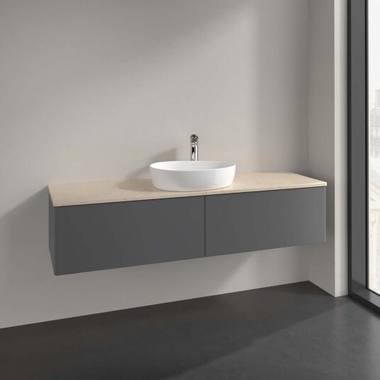 Villeroy & Boch  Antao Servantskap med 2 skuffer 160x50x36 cm u/lys Antrasitt/Crème