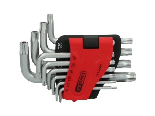 Ks Tools 151.4840, L-Torx-Nøkkel, Metallisk, Kromvanadiumstål, 224 G, 10 Stykker