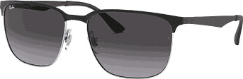 Ray-ban Sunglasses 0Rb3569 Black On Silver/Dark Grey Lenses solbriller 59 Ray-ban Sunglasses 0Rb3569 Black On Silver/Dark Grey Lenses solbriller 59