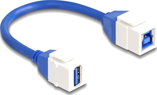 Delock Usb Kabel Usb Type A Hunn Nøkkelsky Til Usb Type B Hunn Nøkkelsky 20 Cm Up To 5 Gbps Data Transfer Rate Hvit/Blå