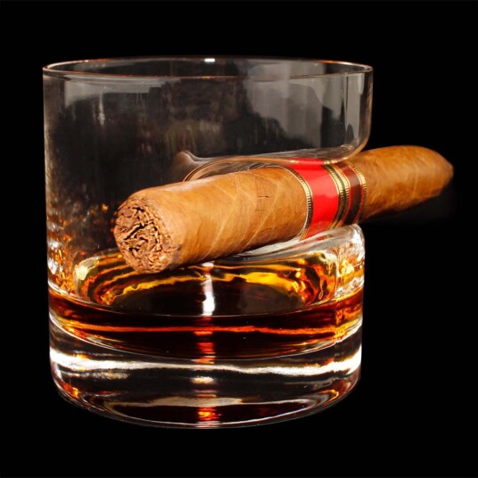 Whiskeyglass Classic med sigarholder