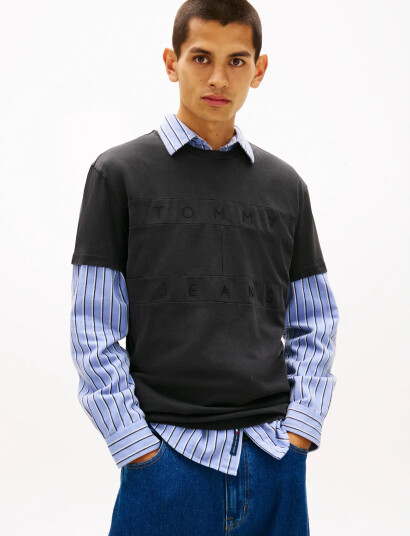 Tommy Jeans Tjm Reg Tonal Flag Ss Tee Black XL