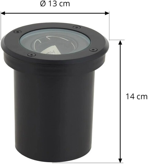 Lindby Cliff nedfelt lampe rund svart