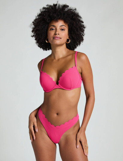 Hunkemöller Scallop High Leg R - Pink - XS