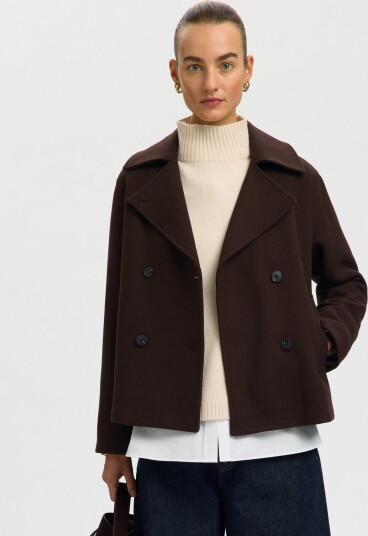Selected Slwzia Alma Wool Blend Jacket Noos Brown 38