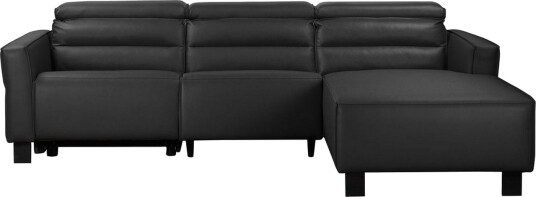 Reclinersofa med hjørne Loft24 Hjørnesofa Loft24 Carpari med manuell recliner Svart Høyrevendt Belfast stoff