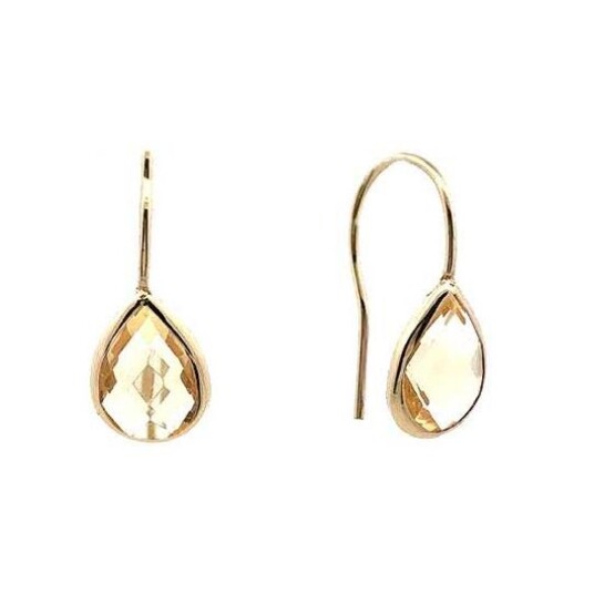 Pan Jewelry Øredobber i 585 gult gull med citrin Pan Jewelry Øredobber i 585 gult gull med citrin