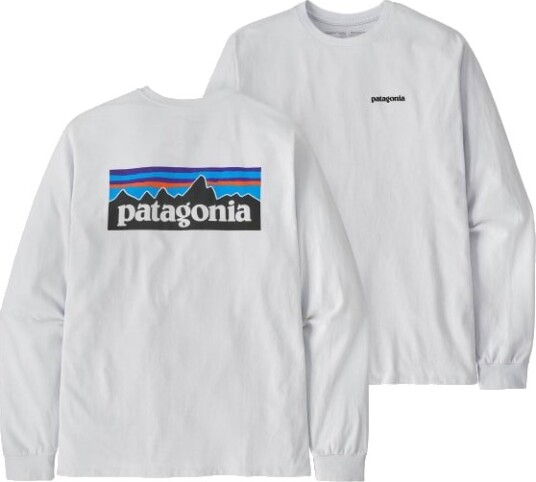Patagonia L/s P-6 Logo Responsibili-Tee Herre Whi/White L Patagonia L/s P-6 Logo Responsibili-Tee Herre Whi/White L