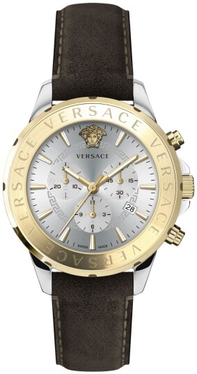 Versace Herreklokke VEV601323 Signature Sølvfarget/Lær Ø44 mm