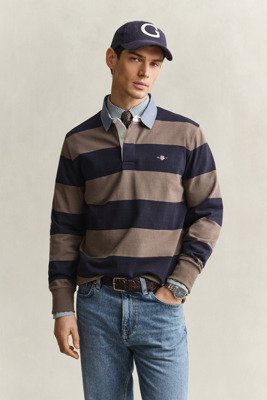 Gant Classic Heavy Rugger Herre Rugbytrøye Brun L
