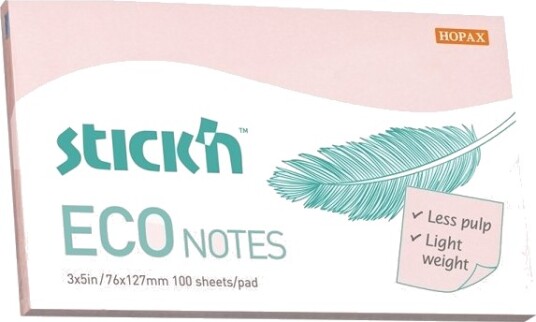 Notesblok Eco 76X127 100 Blad Lyserød 12 Stk.