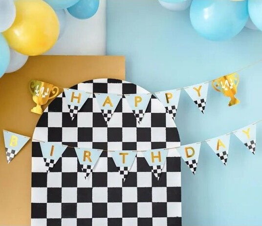 Happy Birthday Flaggbanner 2,5 Meter Racing
