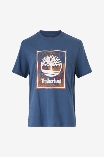 Timberland T skjorte Front Seasonal Stack Lo Dkblu Blå