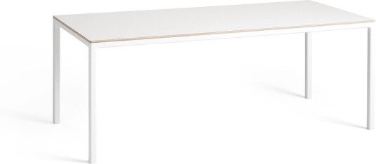 Hay - T12 White Base Laminate 200x95 Cm Spisebord Hvit Mdf/metall/tre