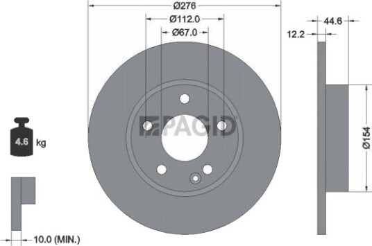 PAGID 54318NC Bremseskive PAGID 54318NC Bremseskive