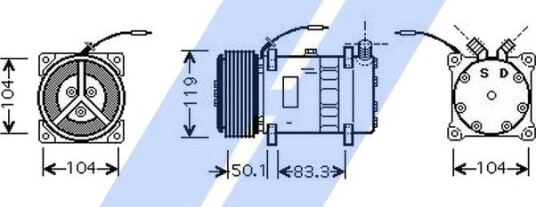 AC-kompressor HIGHWAY AUTOMOTIVE 45132001