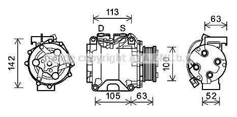 AC kompressor AVA Clever Choice HDAK237 AC kompressor AVA Clever Choice HDAK237