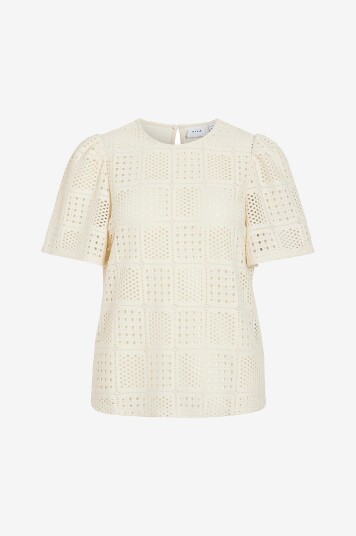 Vila - Topp viNovira O-neck S/S Top - Grå