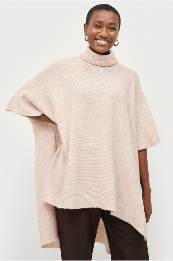 Ellos Collection   Poncho Sima   Beige