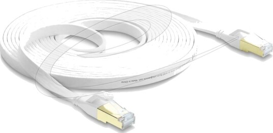 Delock Flat Patchkabel Rj45 Cat.8.1 U/Ftp Opptil 40 Gbps 5 M Hvit 81028