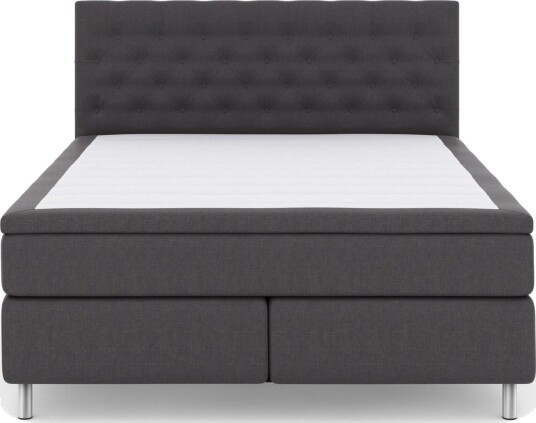 Select No 6 Komplett Sengepakke 210x210 Fast Watergel Mørkegrå/Metallben