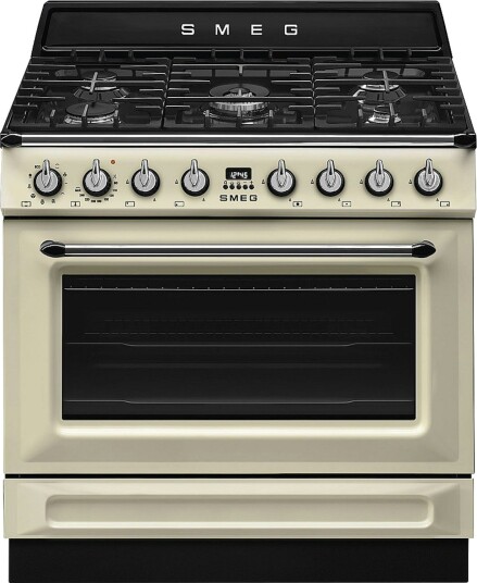 Smeg TR90GMP Gasskomfyr 90 cm i Krem Smeg TR90GMP Gasskomfyr 90 cm i Krem