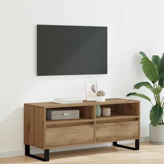  TV skap Artisan Eik 100 x 34,5 x 44,5 cm Ingeniørtre og jern