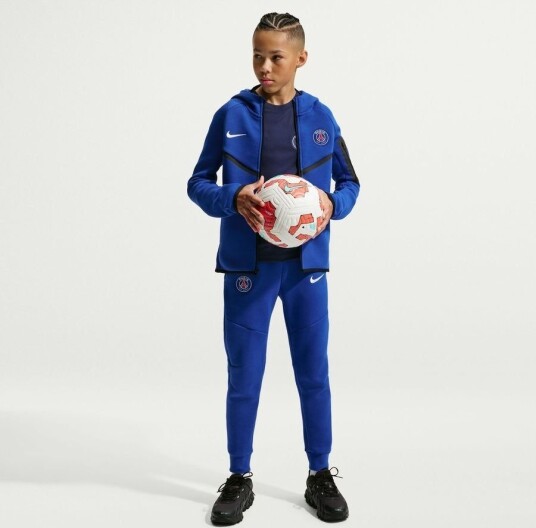 Paris Saint Germain Hettegenser NSW Tech Fleece FZ   Blå/Hvit Barn   Nike størrelse M: 137 147 cm