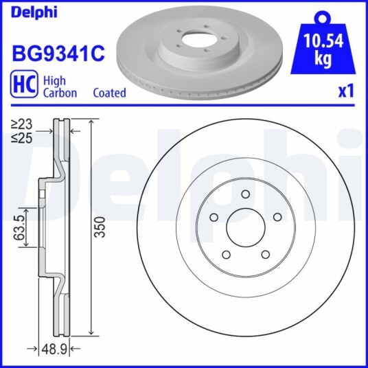 Bremseskive DELPHI BG9341C Bremseskive DELPHI BG9341C