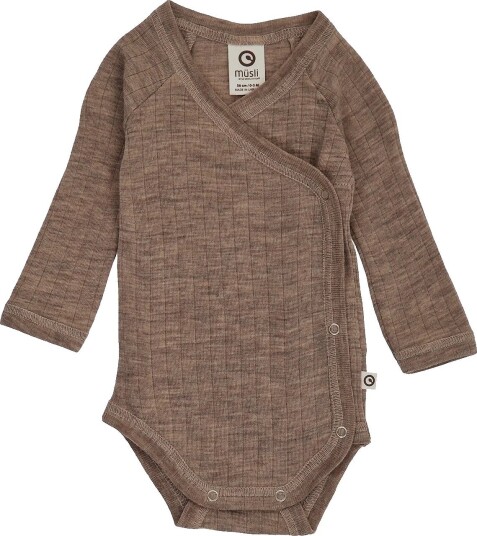 Müsli Walnut Melange Woolly Rib Omslags L/S Body 44