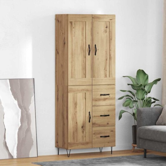  Høyskap med skuff Artisan Eik 69,5 x 34 x 180 cm Konstruert tre