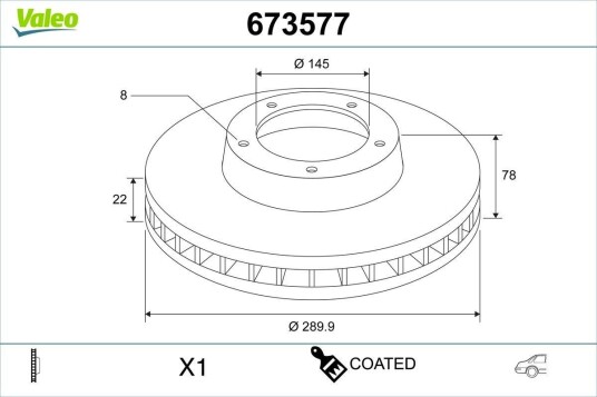 VALEO 673577 Bremseskive VALEO 673577 Bremseskive