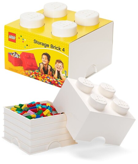 LEGO Storage Brick 4 oppbevaringsboks med lokk 25 x 25 cm white LEGO Storage Brick 4 oppbevaringsboks med lokk 25 x 25 cm white
