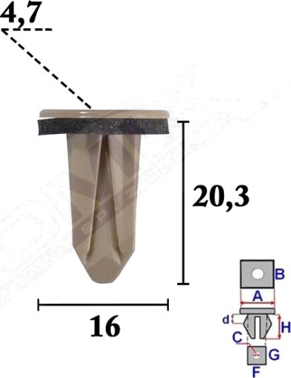 Clip, størfanger ROMIX C70581