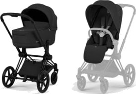 Cybex Priam Matt Black Med Brettbar Liggedel 2026 Sepiablack