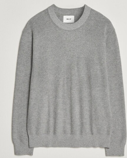 NN07 Hope Cotton/Cashmere Rib Knitted Sweater Grey
