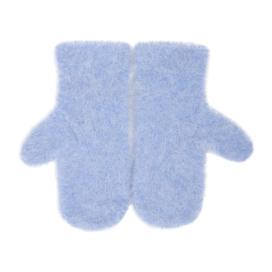 Aba Mittens Light Blue One Size Fury fluffy alpaca mittens