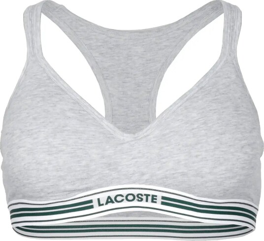 Lacoste Padded Stretch Jersey Logo Bralette Grey M