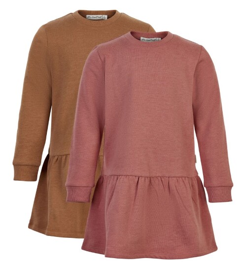 Minymo Sweat Dress Ls (2-Pack) Pink 86 Minymo Sweat Dress Ls (2-Pack) Pink 86