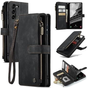 Samsung Galaxy S23 5G Caseme 2-i-1 Multifunksjonell Lommebok-deksel Svart Samsung Galaxy S23 5G Caseme 2-i-1 Multifunksjonell Lommebok-deksel Svart