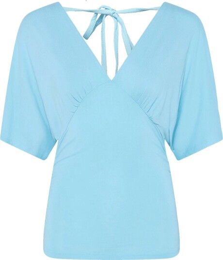 Gina Tricot Shaped V Neck Top AQUA XL