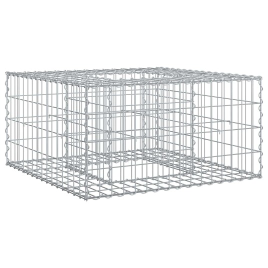  Gabion hevet seng sølv 80 x 80 x 40 cm Galvanisert Stål