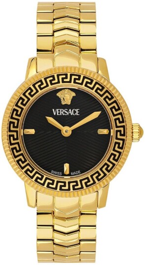 Versace Dameklokke VEUCA0824 V Icon Sort/Gulltonet stål Ø30 mm