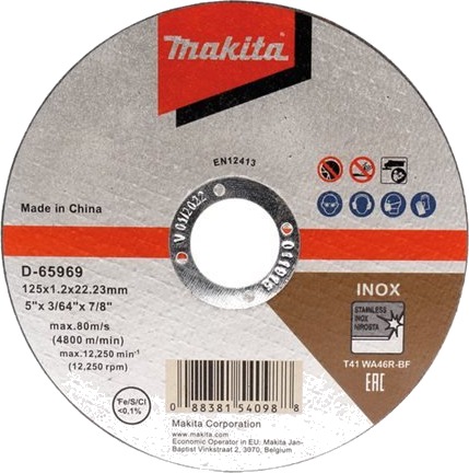 Makita Skjæreplate For Rustfritt Stål 125 Mm Grovkorn: Wa46r