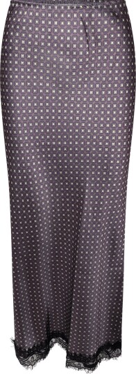 Topshop Tsdanita Satin Lace Trim Maxi Skirt Wvn CHOCOLATE LAB 42 Topshop Tsdanita Satin Lace Trim Maxi Skirt Wvn CHOCOLATE LAB 42