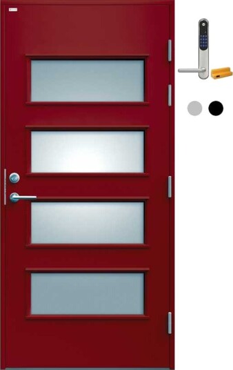 Ytterdør Diplomat Ebba Sotet Glass med Yale Doorman Classic Home