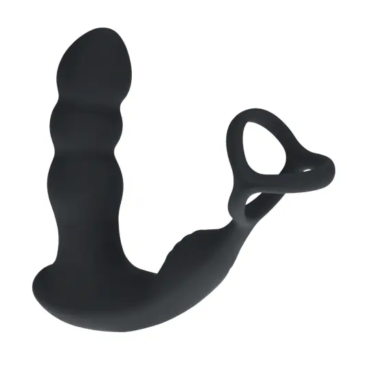 Levelz: Dual Vibrating Remote Rotating Head Prostate Stimulator with Cock and Ball Ring