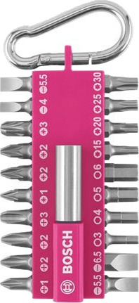 Bosch - Spissett For Skrutrekker - 21 Deler - Torx, Phillips, Pozidriv, Hex, Slot