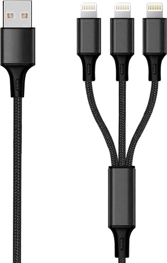 2Go 797155 1,5 M Usb B Usb C/Micro-Usb B/Lightning Hankjønn Hankjønn Sort