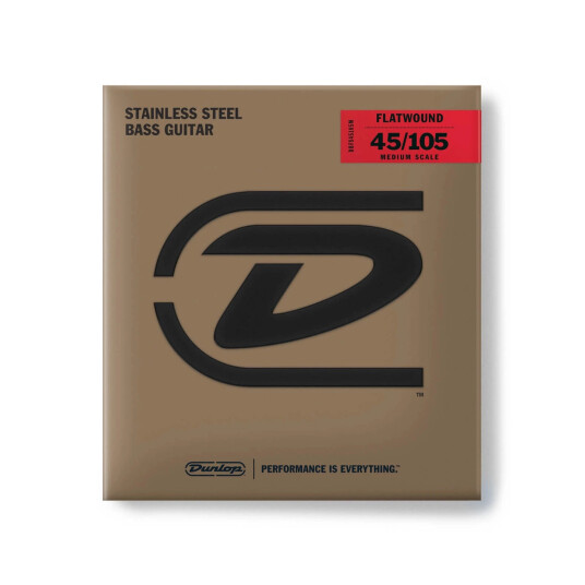 Dunlop DBFS45105M Bass Flat MD Scale 045-105 4 sett